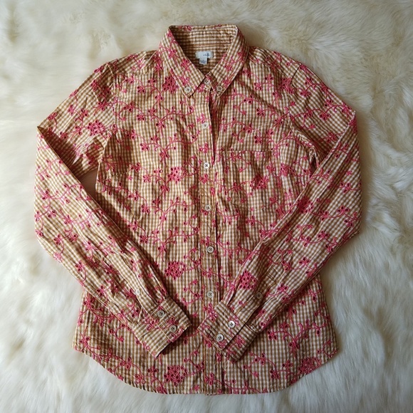 Anthropologie Odille Gingham Eyelet Button-Down 2 - Picture 3 of 8